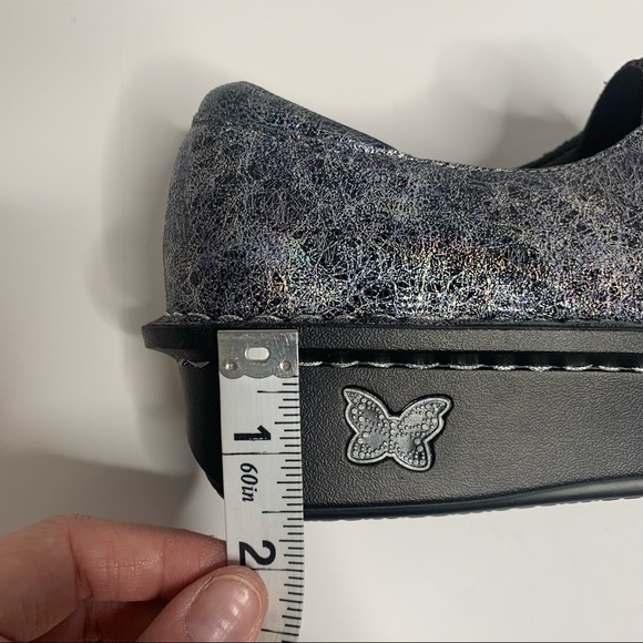 NWOT Alegria Comfort Dream Fit Neoprene Metallic Blue Gray Den-735 Slip On Clogs - Picture 15 of 16